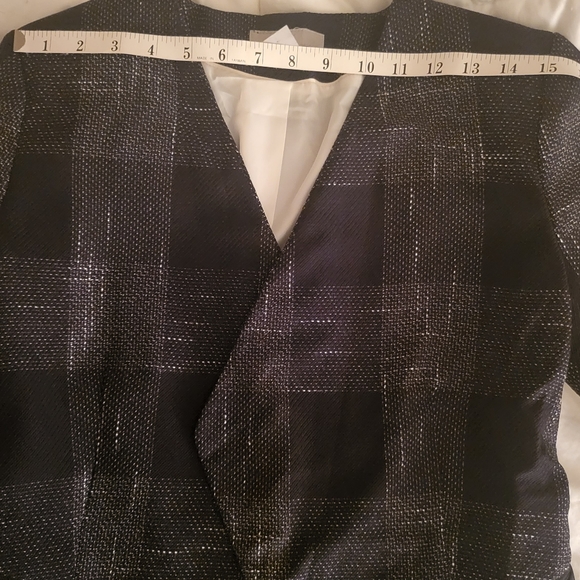H&M coordinated set blazer & pants tartan black/off white size 8 nwot - Picture 10 of 16